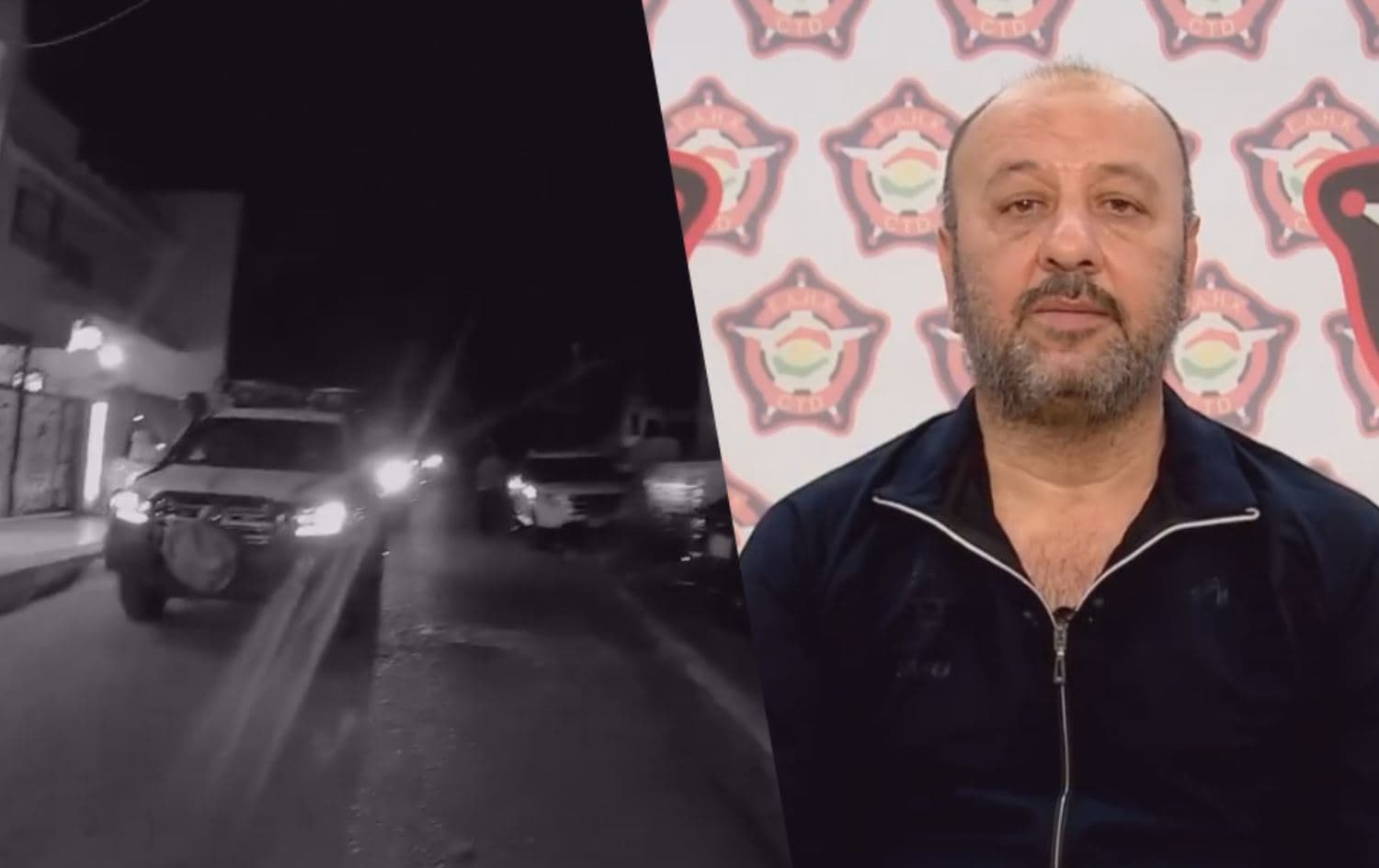 From left: footage of the arrest and a photo released from the suspect's alleged confession. Photo: Kurdistan counterterrorism directorate