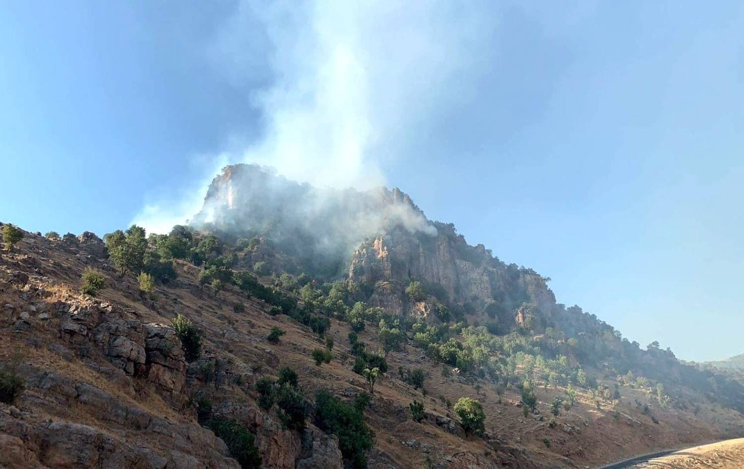 Fire on Bote mountain. Date: August 13, 2021. Photo: Rudaw