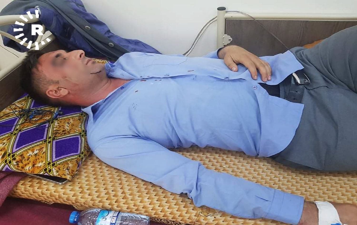Rudaw reporter Tahsin Qasim pictured after the attack on August 17, 2021. Photo: Rudaw
