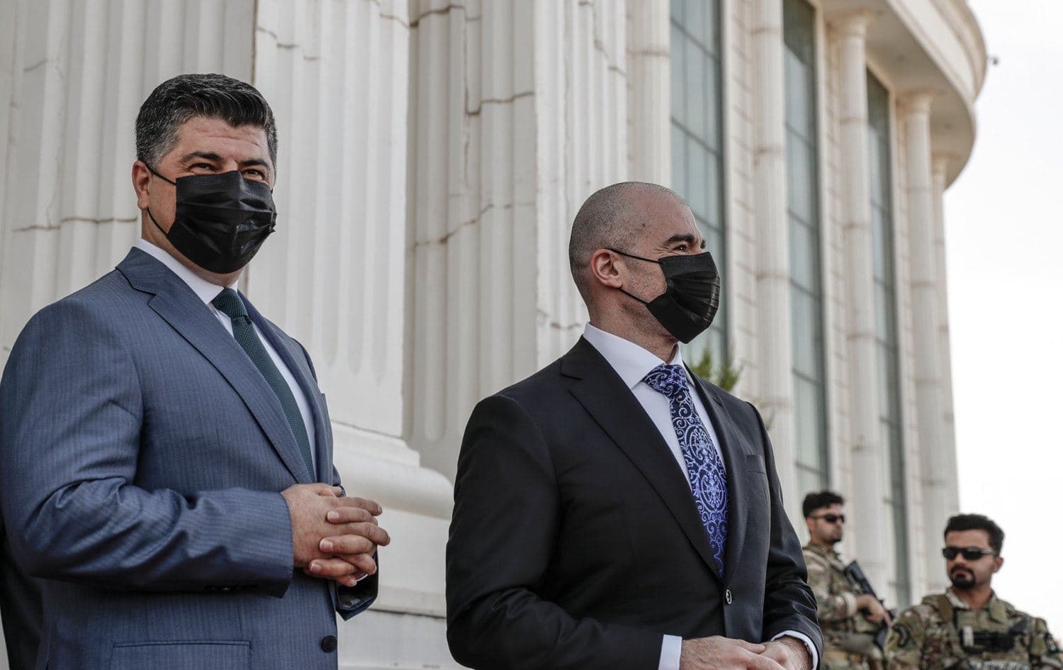 PUK co-leaders Lahur Talabany (left) and Bafel Talabani (right) pictured on May 5, 2021. Photo: Bafel Talabani Facebook