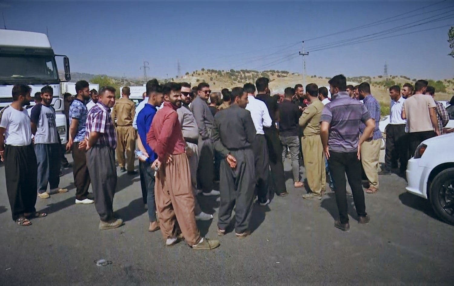 Farmers protest in Sulaimani province's Penjwen district on September 2, 2021. Photo: Rudaw