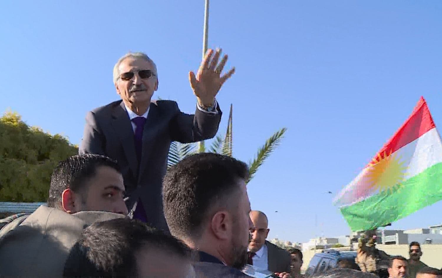 Mala Bakhtiar arrived in Sulaimani on November 13, 2021 after receiving treatment in Germany for an alleged mercury poisoning. Photo: screengrab/Rudaw
