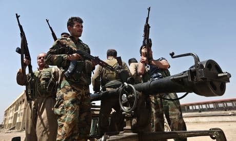On the frontlines, Peshmerga commanders say their men are still fighting with outdated equipment. AP file photo.