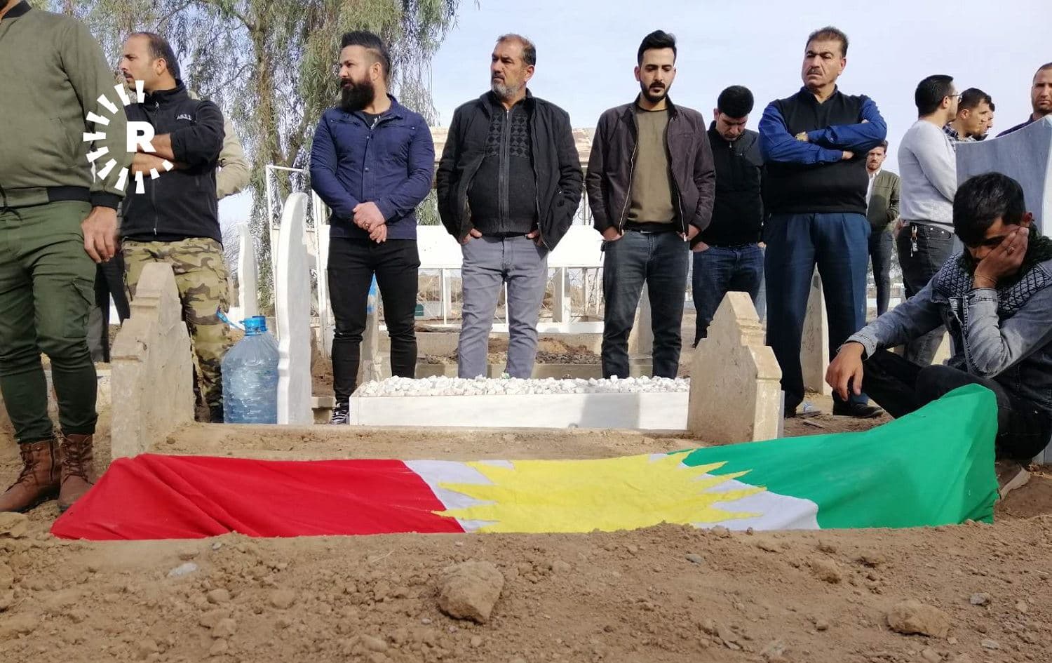 Peshmerga Mohammed Mansour, killed in an ISIS attack in Diyala on Monday, is buried in Kirkuk on November 30, 2021. Photo: Hardi Mohammed/Rudaw