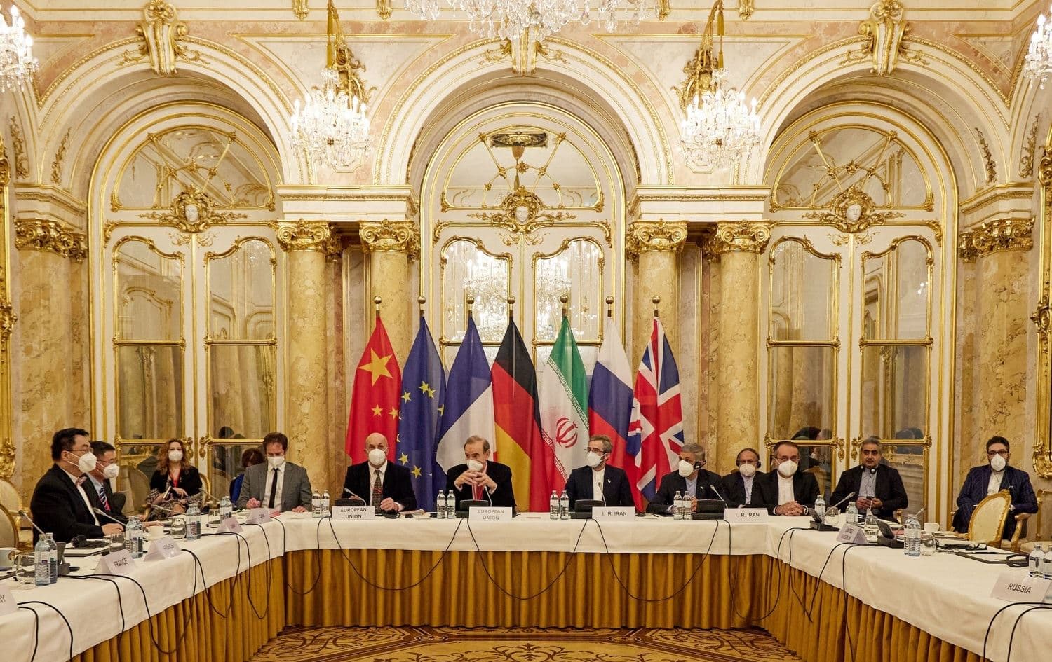 Representatives attending a meeting of the joint commission on negotiations aimed at reviving the Iran nuclear deal in Vienna, on December 9, 2021. Photo: Handout / AFP