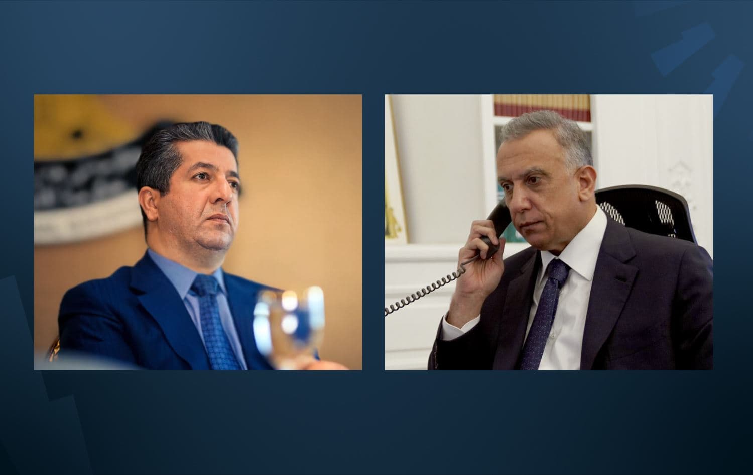 File photos of Masrour Barzani and Mustafa al-Khadhimi. Credit: handout