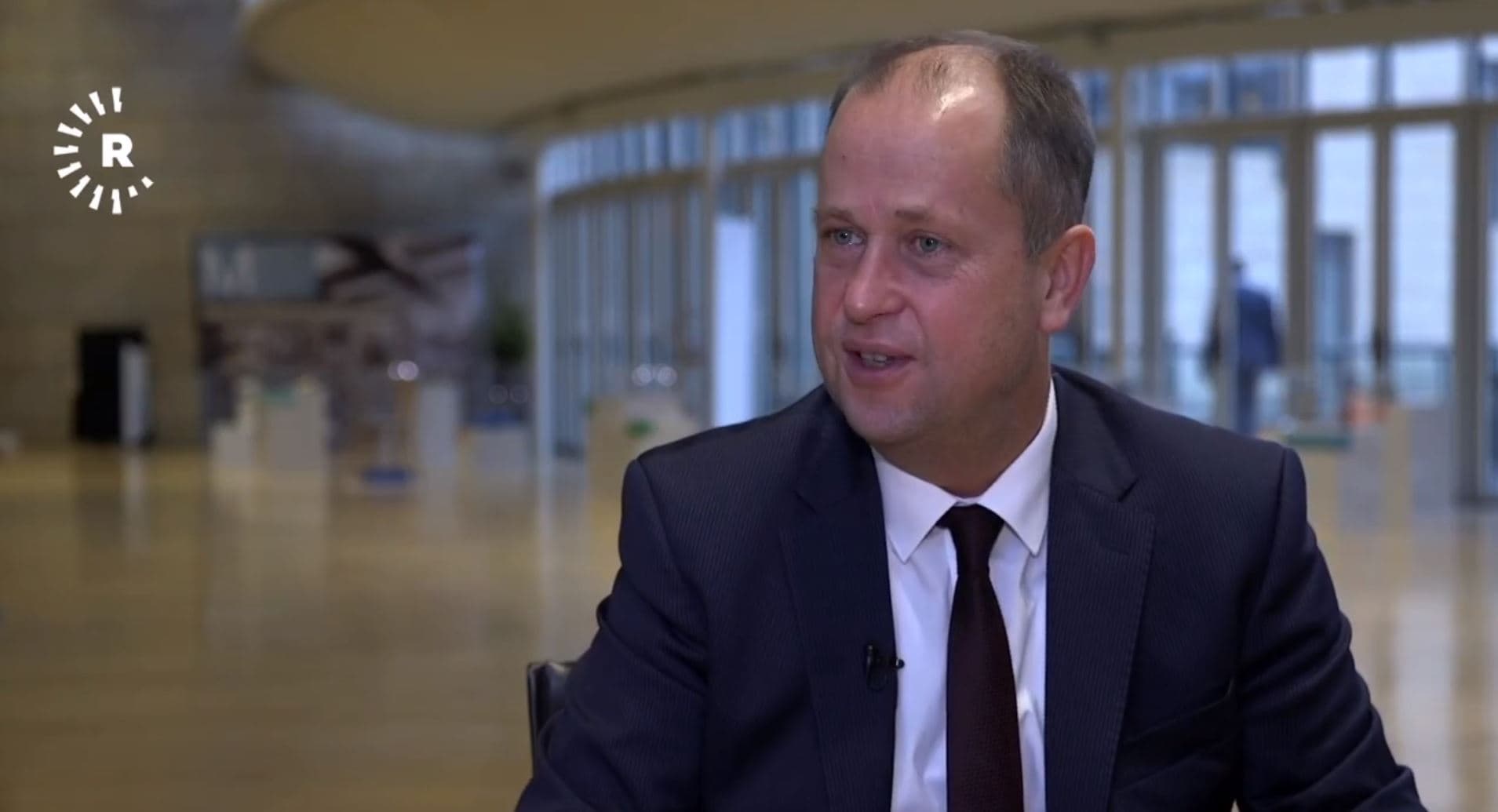Joachim Stamp, the minister of children, family, refugees and integration for the German state of North Rhine-Westphalia during an interview with Rudaw on December 16, 2021. Photo: screenshot