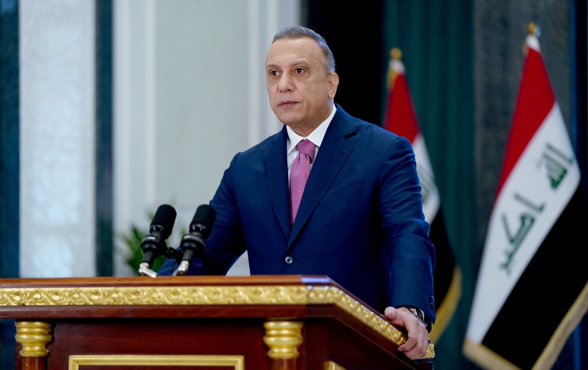 File photo of Iraqi PM Mustafa al-Kadhimi, handed out by his office 