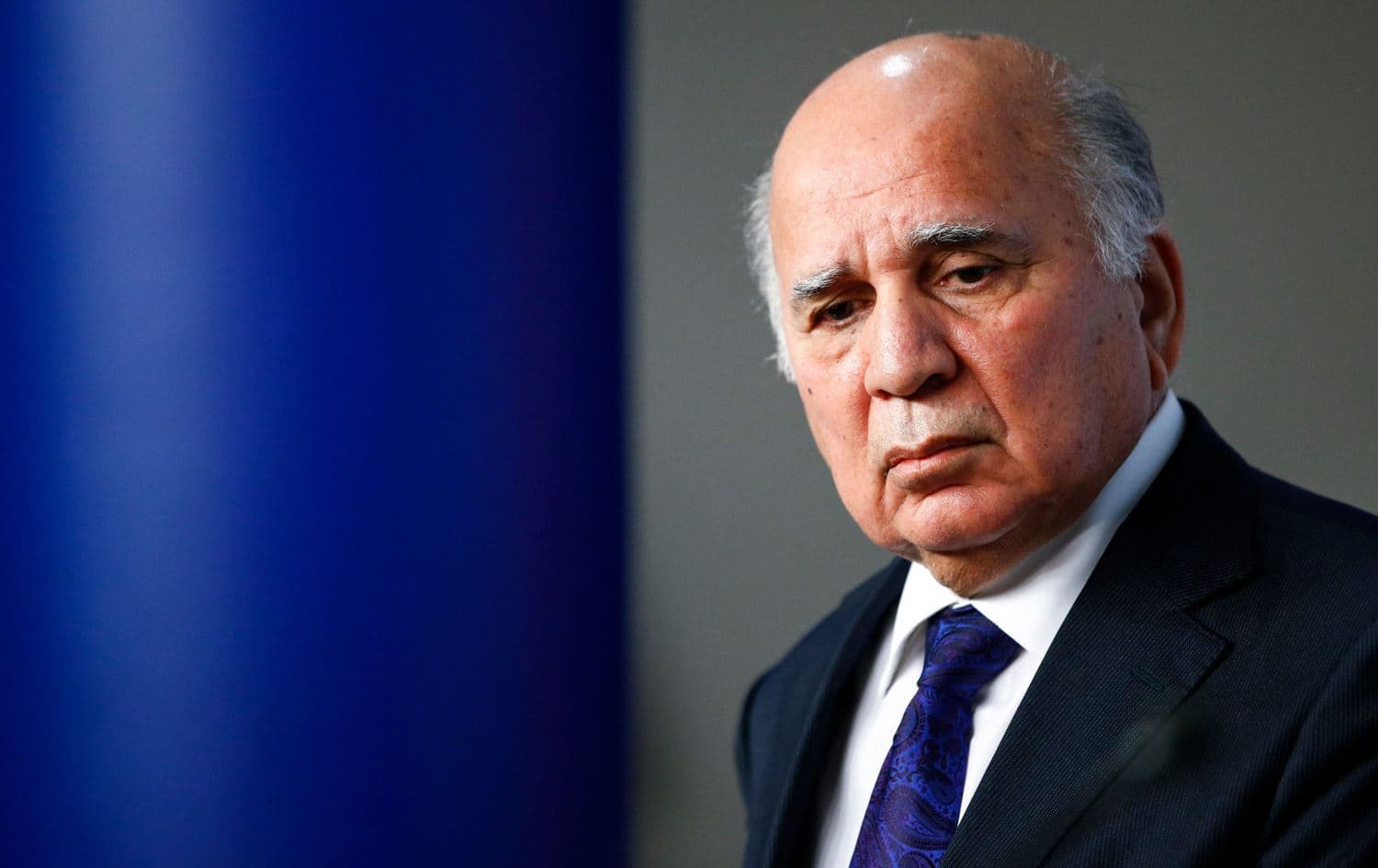 Iraqi Foreign Minister Fuad Hussein in Brussels on January 20, 2022. Photo: Johanna Geron/AFP