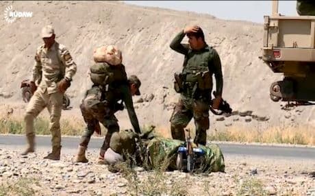 The reports of the fire at the Ain Zala fields came as the Peshmerga captured a strategic mountain near Zumar Thursday, and reported being only two kilometers from the center of the town.