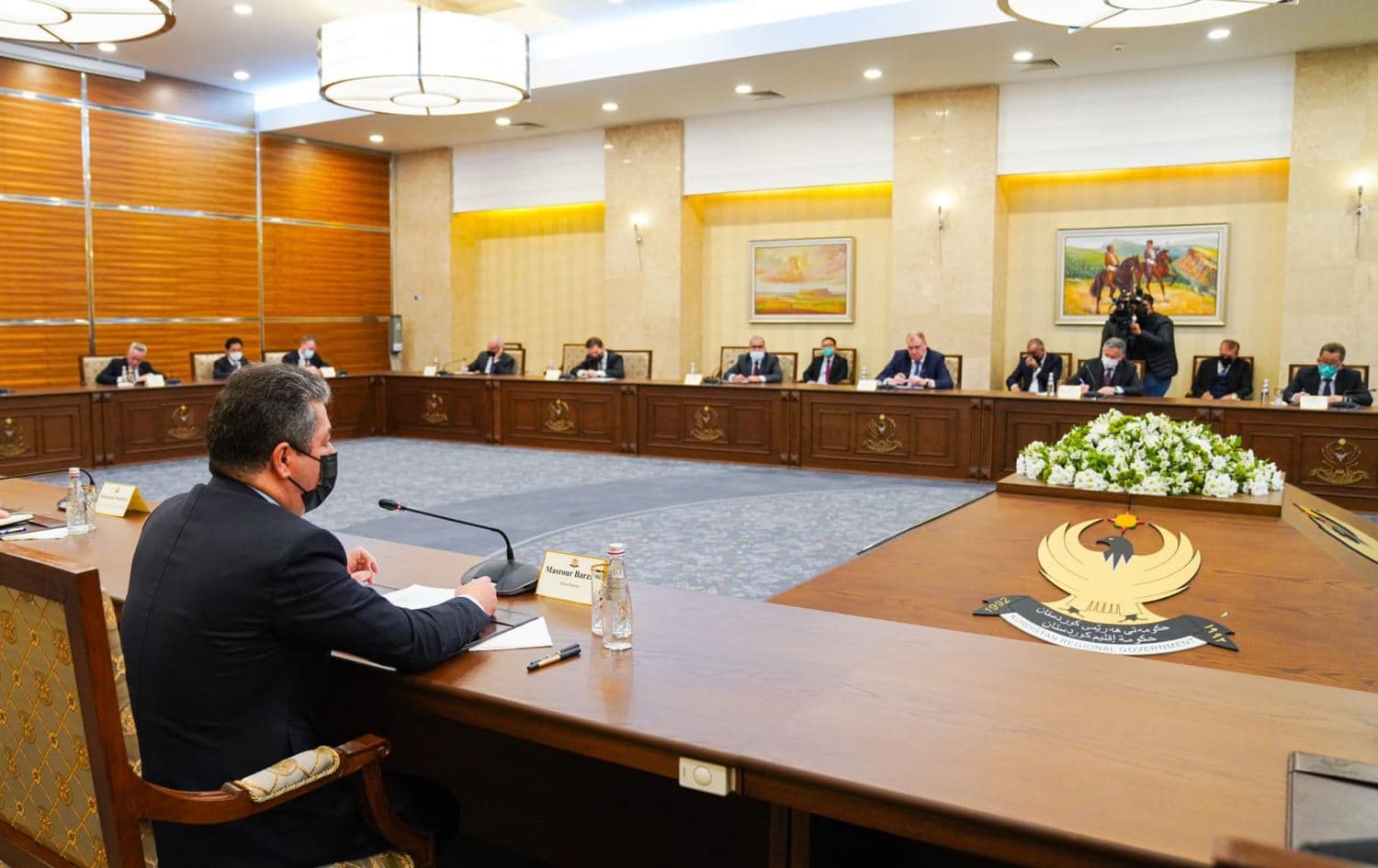 KRG PM Masrour Barzani's meeting with foreign diplomats in Erbil on February 12, 2022. Photo: handout/KRG