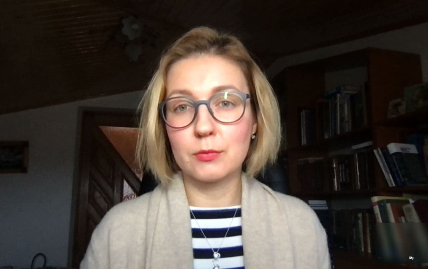 Inna Sovsun, a member of the Ukrainian parliament, speaking to Rudaw on March 7, 2022. Photo: Rudaw/Screenshot