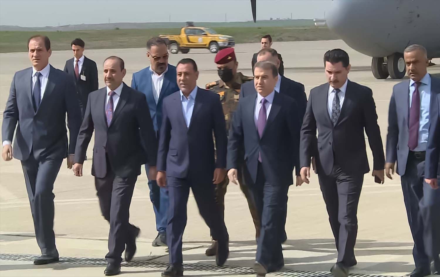 Iraqi parliamentary delegation arrived in Erbil on March 15, 2022. Photo: Rudaw