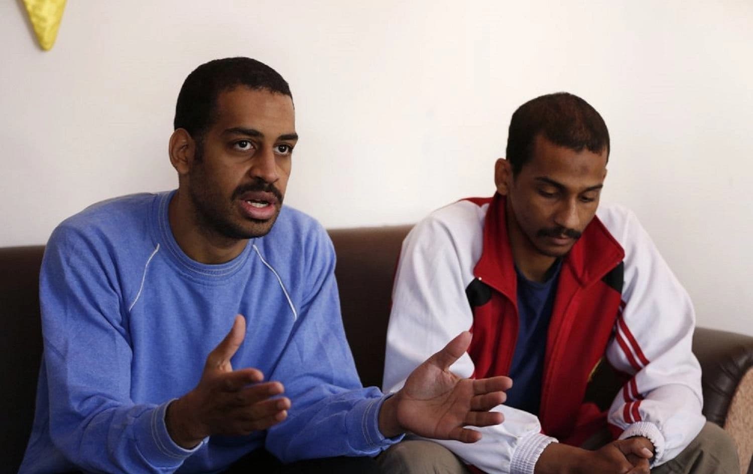 Alexanda Amon Kotey (left) and El Shafee Elsheikh (right), who were among four British jihadis who made up an Islamic State cell dubbed “The Beatles” speaking in an interview to AP on March 30, 2018. Photo: Hussein Malla/AP