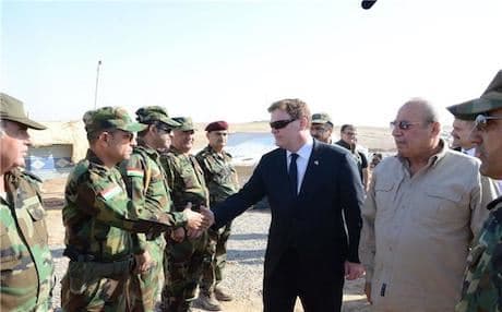 Baird met with Peshmerga forces on the frontlines. Photo: krg.org