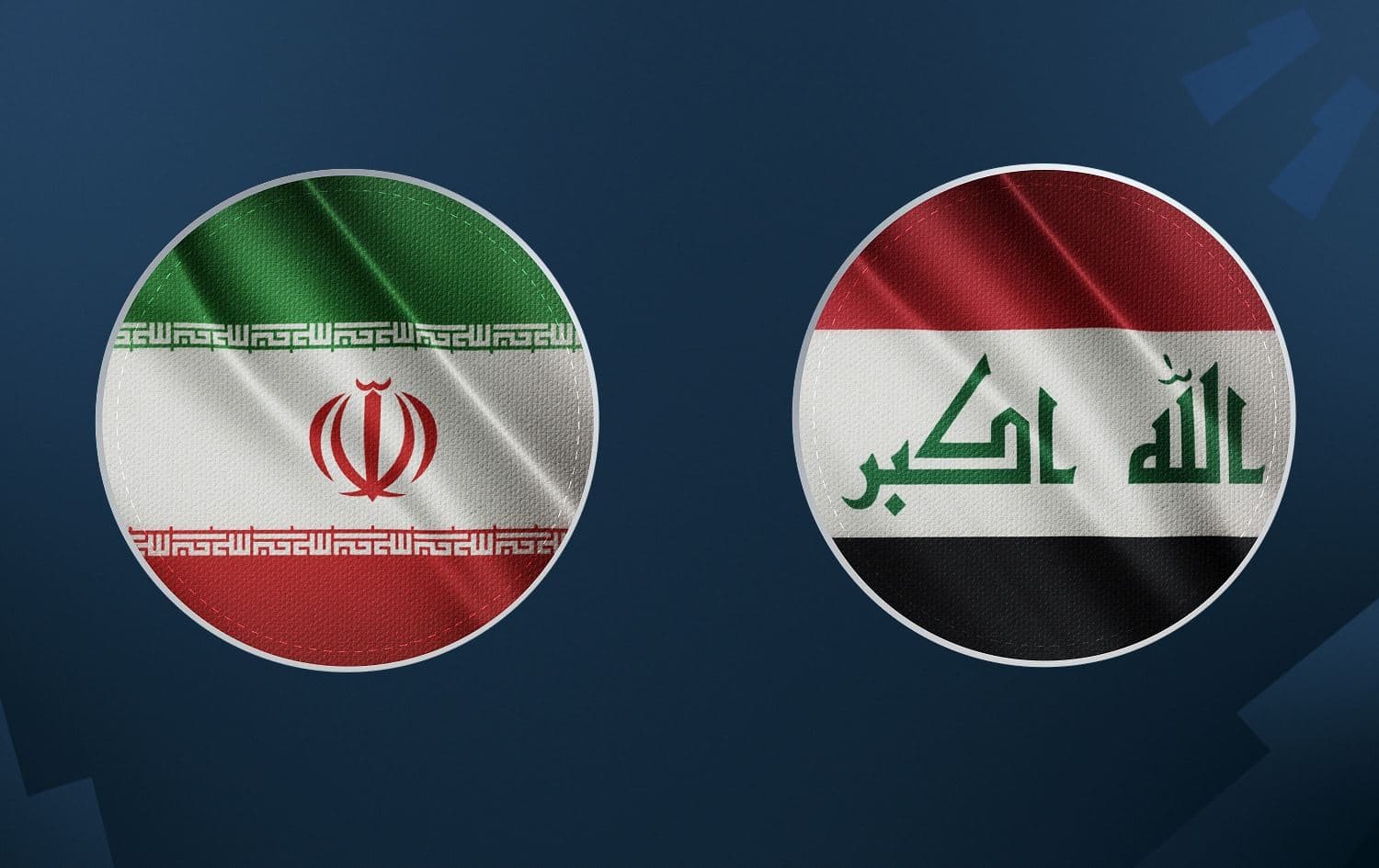 Iran flag (right), Iraq flag (left). Graphic: Rudaw