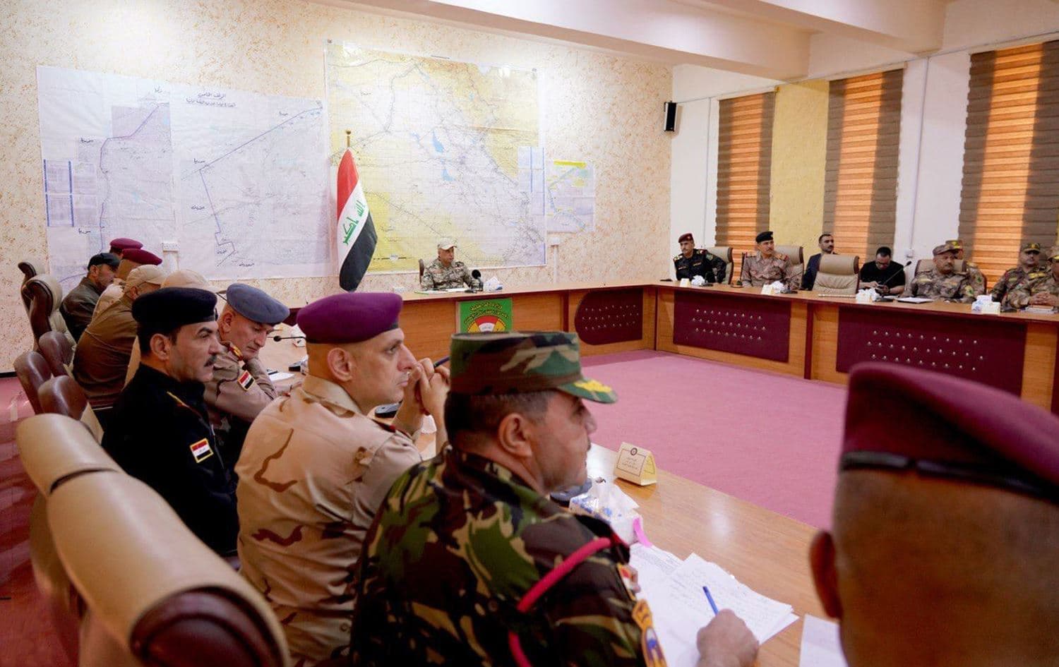 Iraqi PM Mustafa al-Kadhimi supervises the second phase of Operation Solid Will in Anbar on April 23, 2022. Photo: state media 