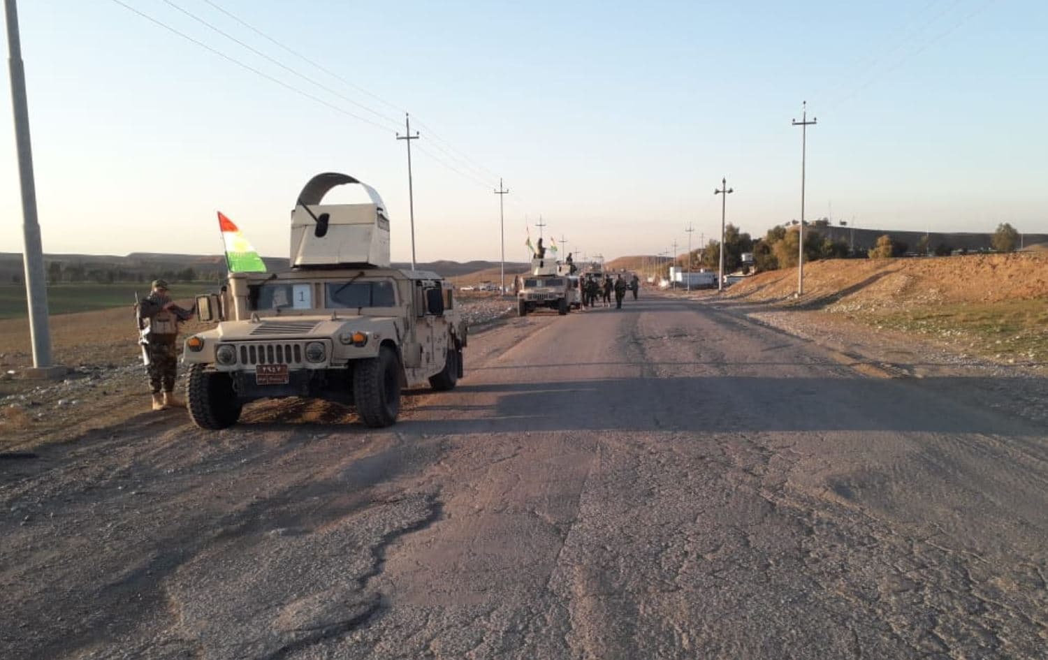 Iraqi and Peshmerga forces launch a joint operation in Makhmour town on February 7, 2022. Peshmerga ministry/Facebook