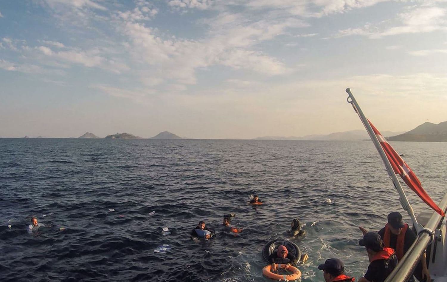 Migrants being rescued in the Aegean sea on June 17, 2019. File photo: AFP 
