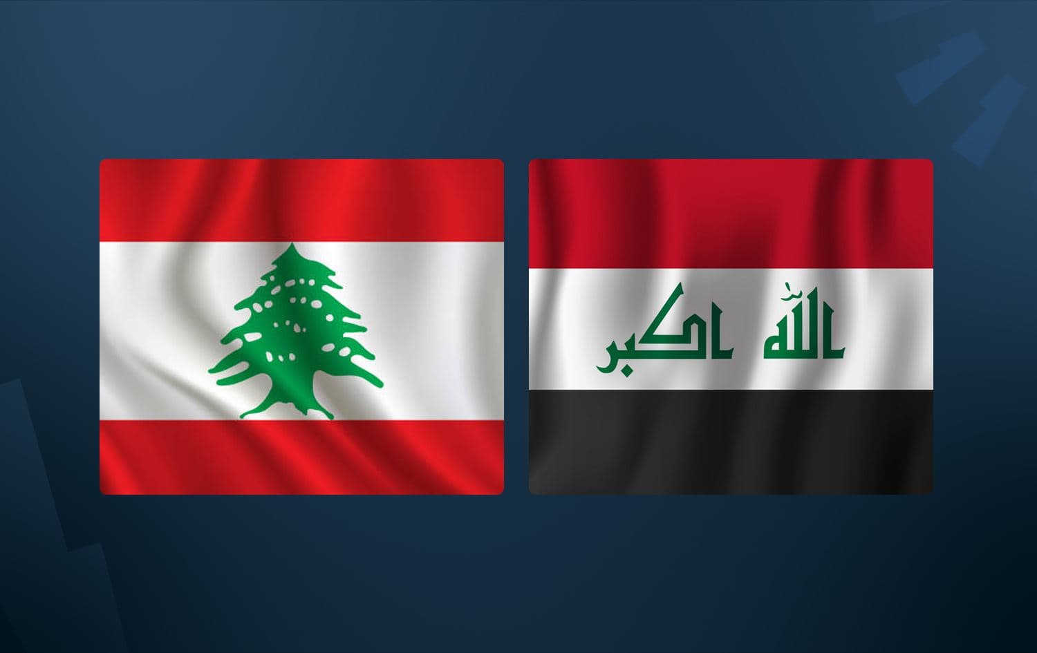 Lebanon flag (left), Iraq flag (right). Graphic: Rudaw