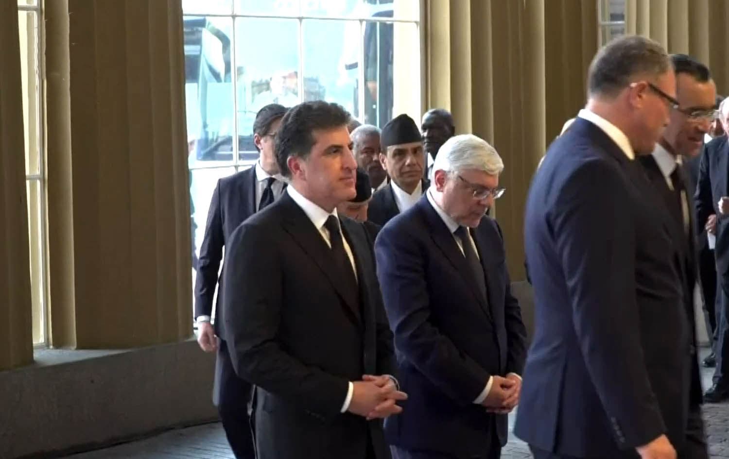 Kurdistan Region's President Nechirvan Barzani attending the funeral of Queen Elizabeth II in London, United Kingdom on September 18, 2022. Photo: Screenshot/AFP