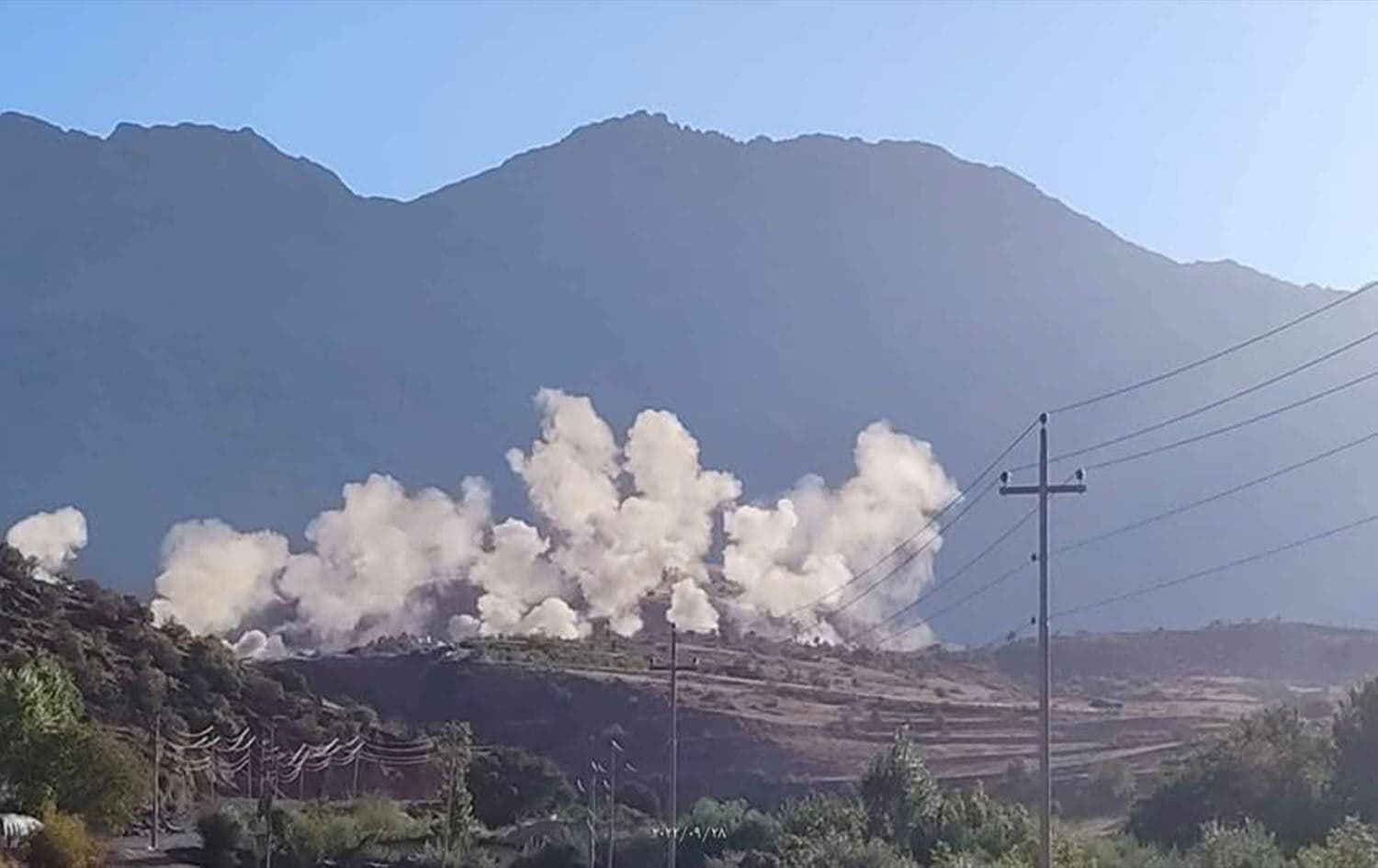 Iranian bombardment in Bradost area on October 1, 2022. Photo: Rudaw