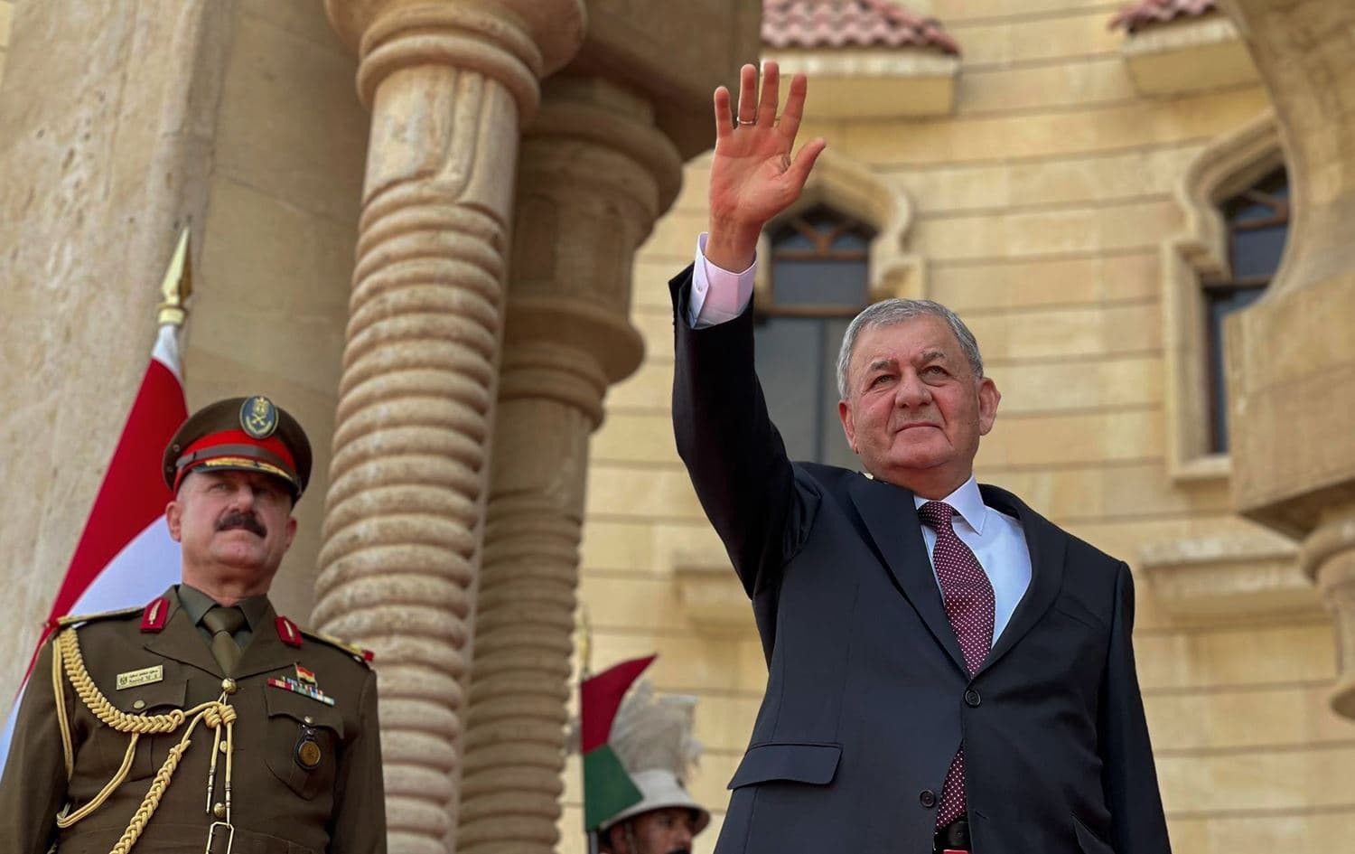 Iraq’s new President Abdul Latif Rashid arrives in Baghdad’s presidential Salam Palace on October 17, 2022. Photo: Halkawt Aziz/Rudaw