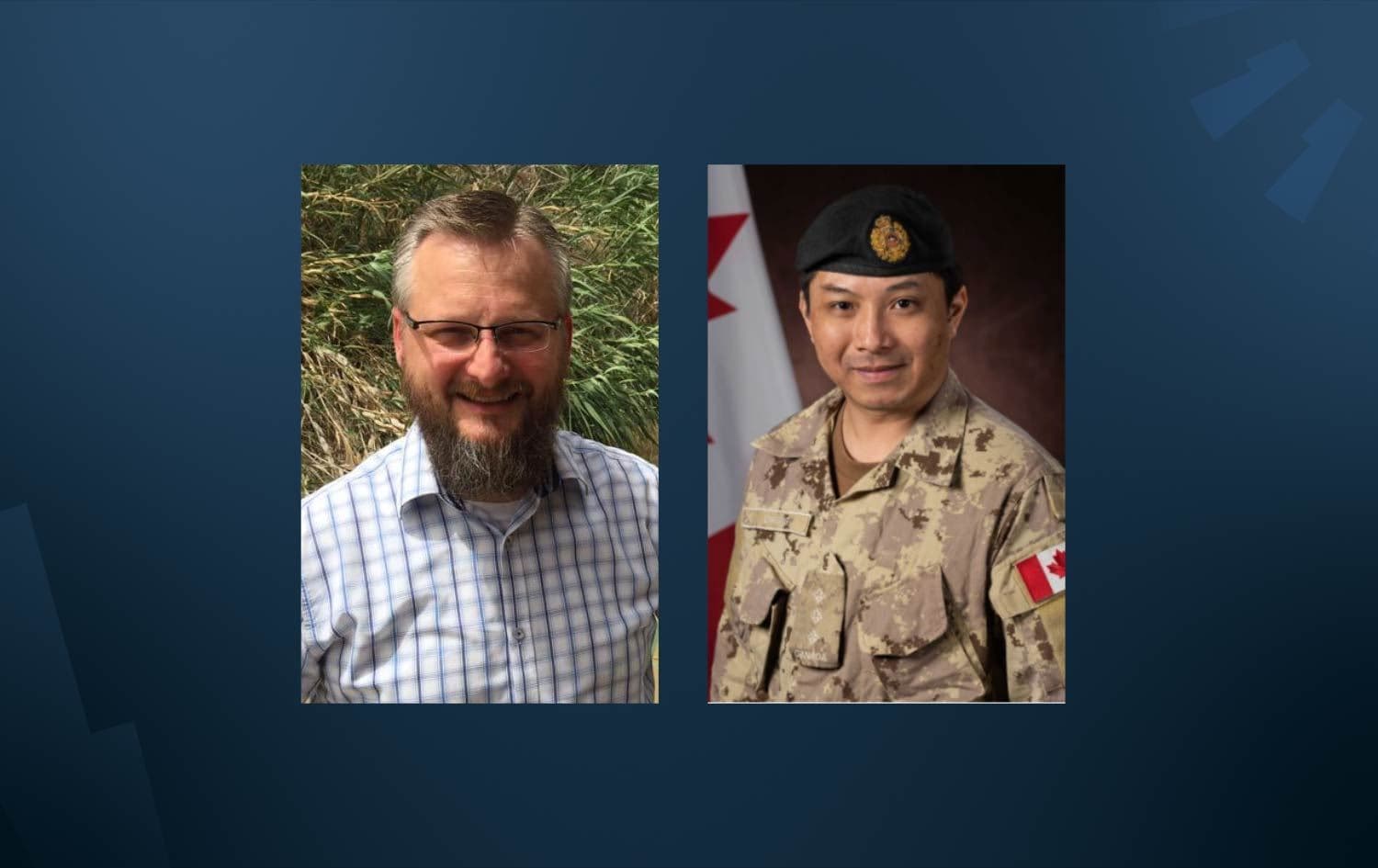 From left: Stephen Edward Troell and Captain Eric Cheung. Photos: Stephen's Twitter account and Canadian Armed Forces