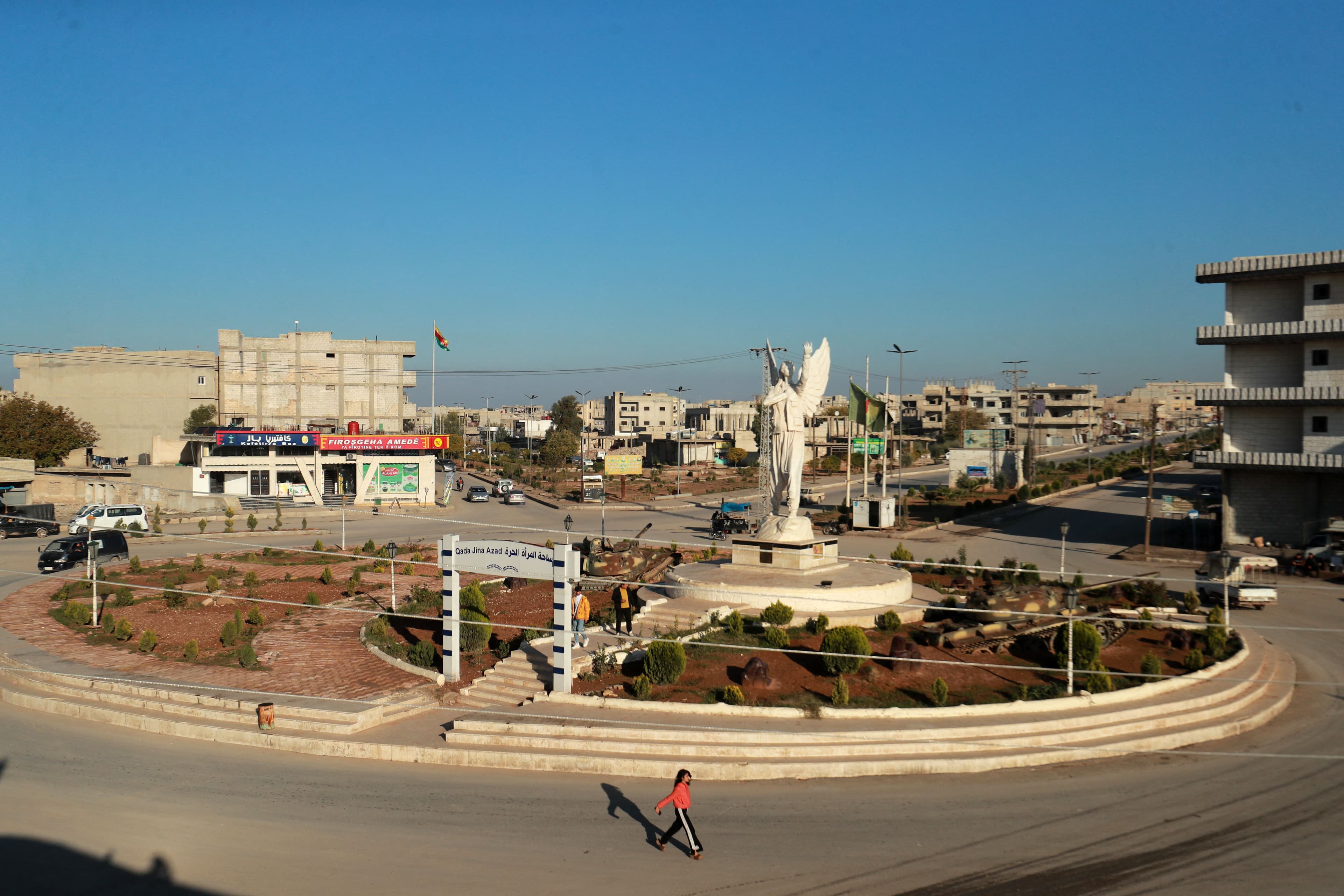 A picture shows a view of the "Free Woman" square in Kobane, Rojava. Date: November 20, 2022. Photo: AFP
