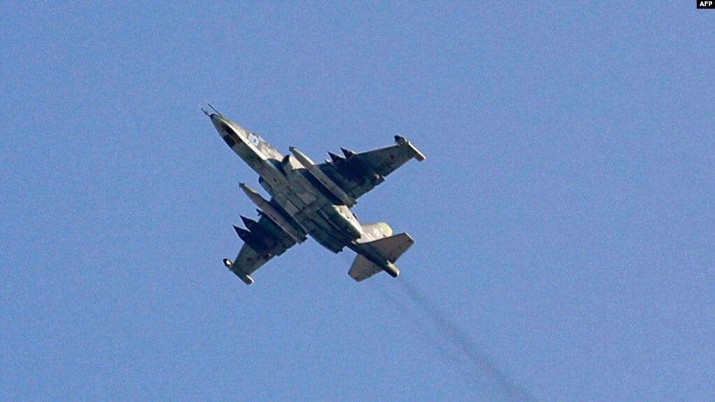 A Russian Sukhoi-25 fighter jet flying over Syria. Photo: AFP/file 