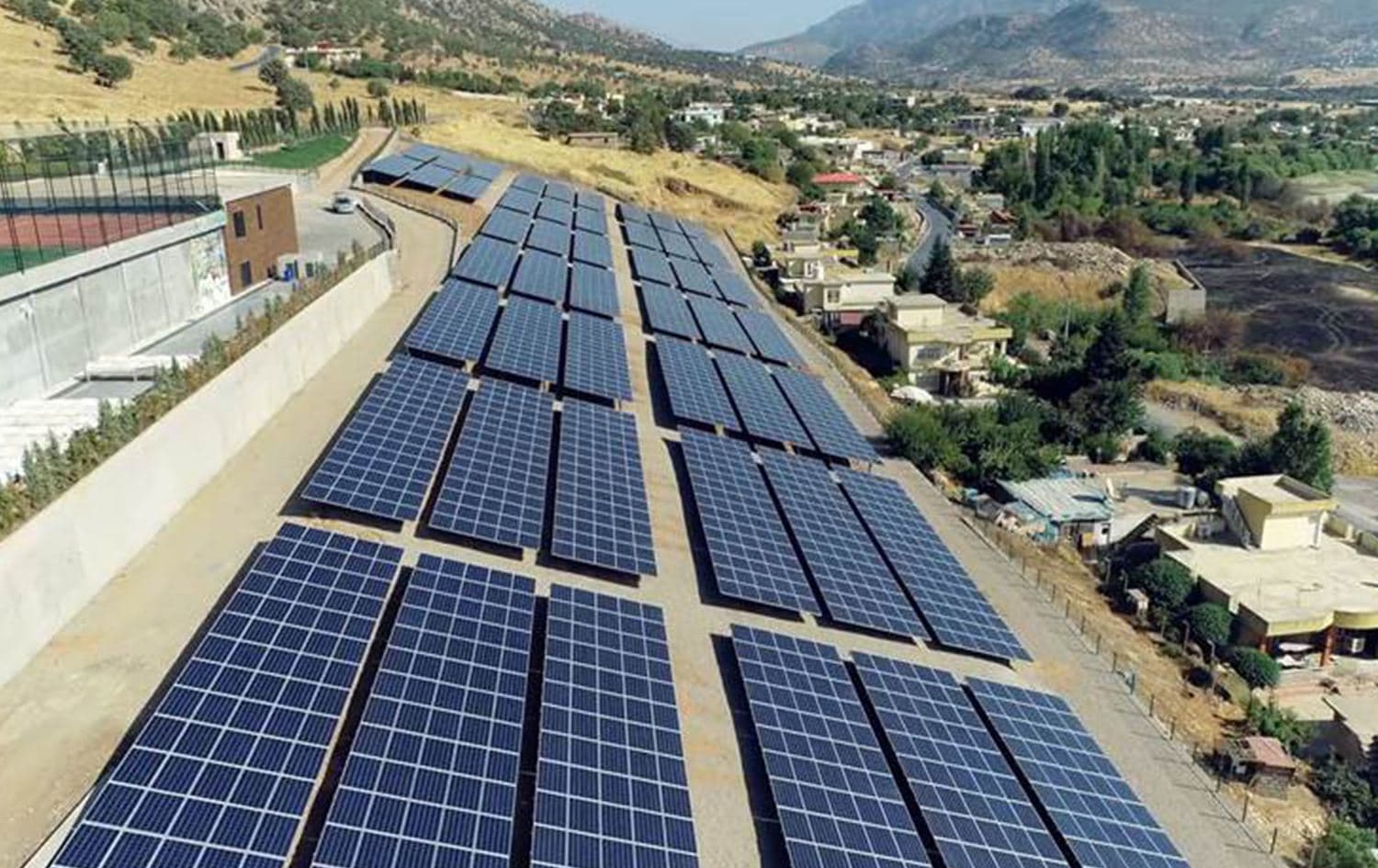 Solar panels in northern Erbil province's Megasor village. Photo: Rudaw