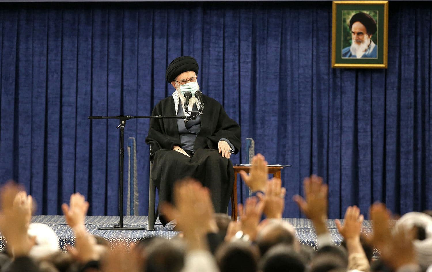 This handout picture provided by the office of Iran's Supreme Leader Ayatollah Ali Khamenei shows him giving an address before visitors from the city of Qom in the capital Tehran on January 9, 2023. Photo: AFP