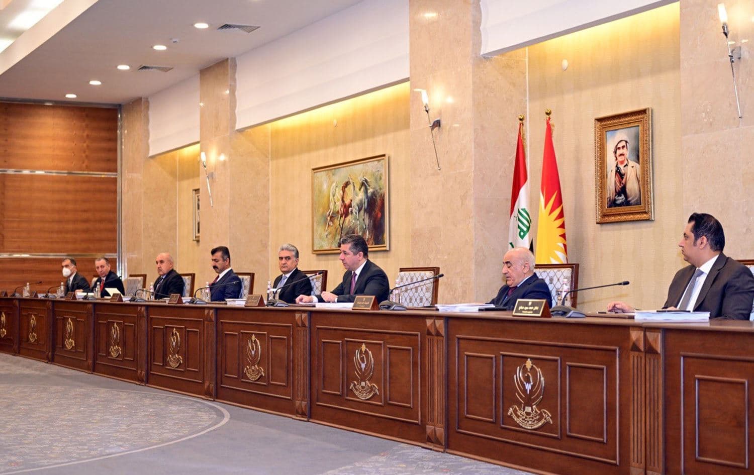 PM Masrour Barzani heading a meeting of the Council of Ministers on January 15, 2023. Photo: KRG