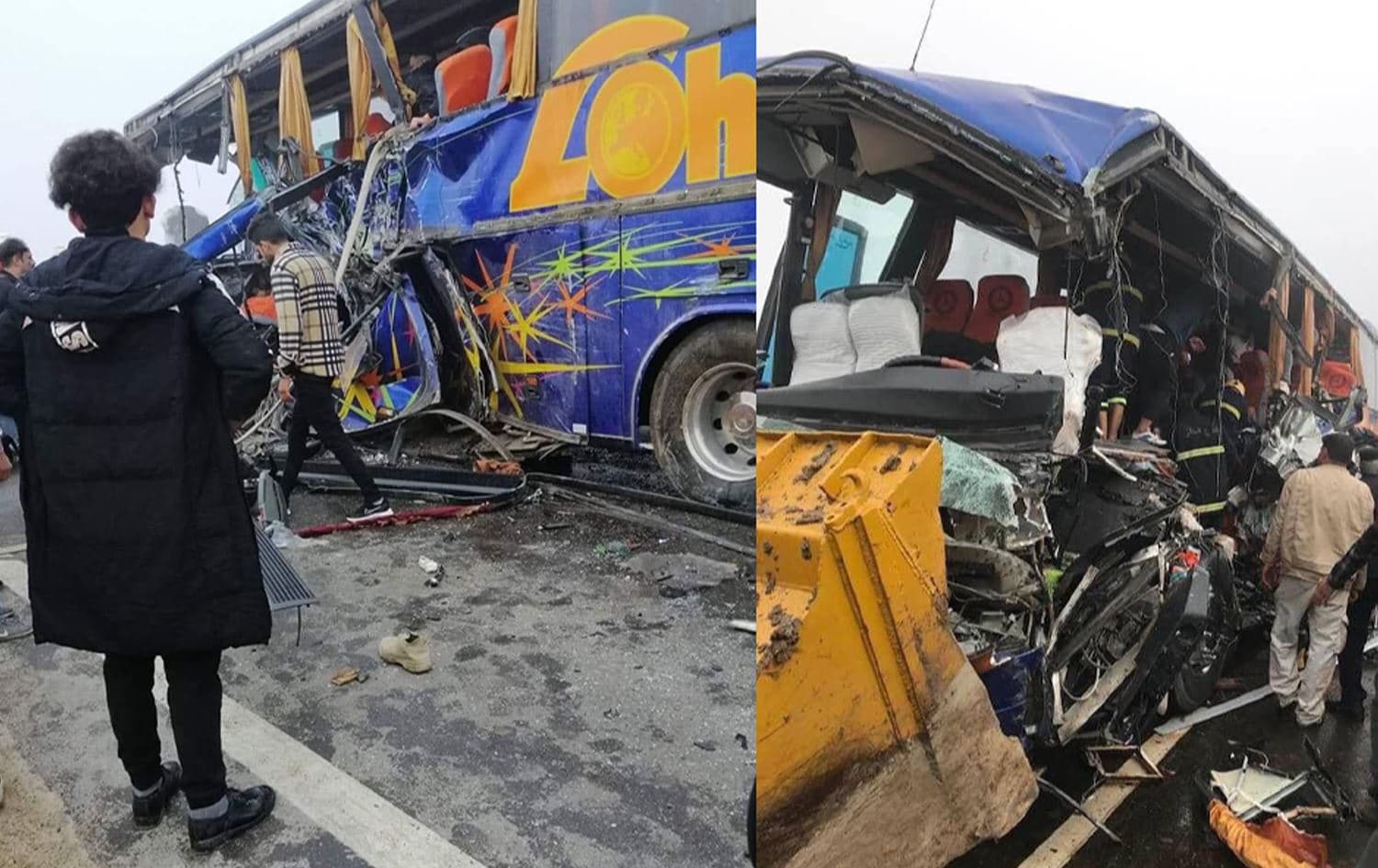 Aftermath of the car accident on the road between Dhi Qar and Basra on January 16, 2023. Photo: Iraqi State Media