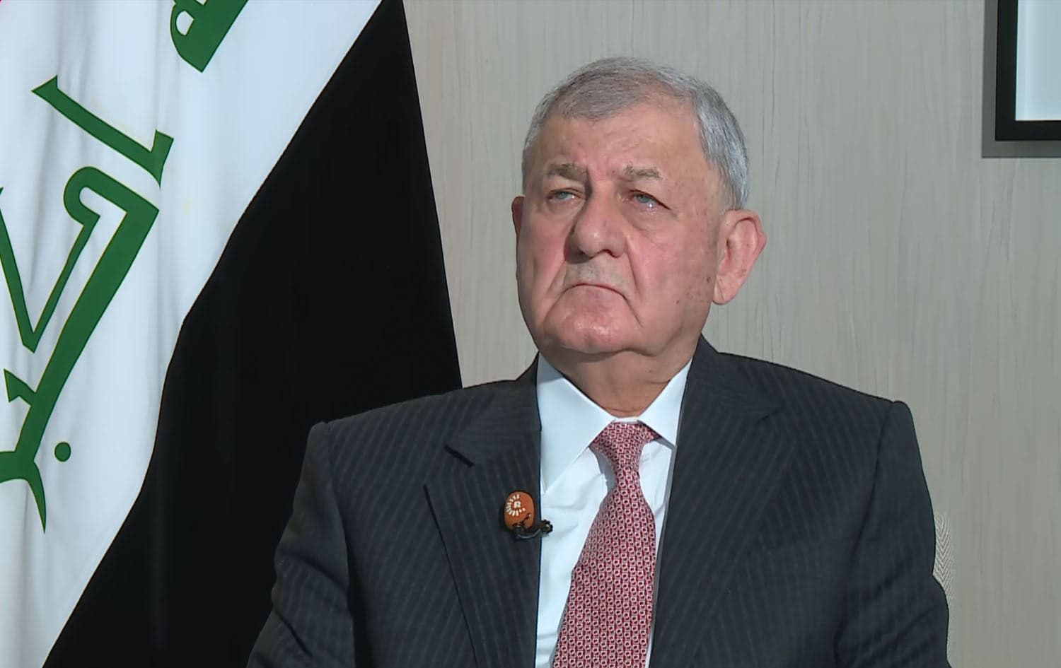 Iraqi President Abdul Latif Rashid speaking to Rudaw in Davos, Switzerland, on January 18, 2023. Photo: Rudaw