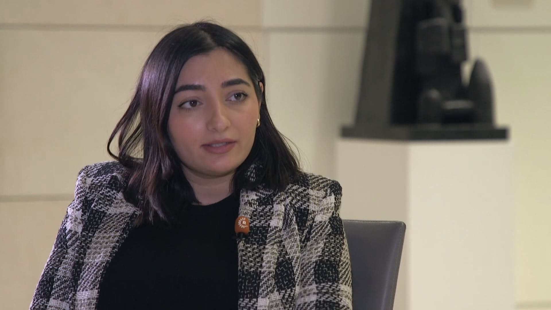 Reem Alabali-Radovan, Germany’s state minister for integration, speaking to Rudaw on January 18, 2023. Photo: Rudaw