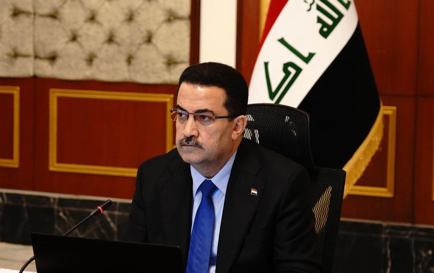 Iraqi PM Mohammed Shia' al-Sudani heading a meeting of the Council of Ministers on January 24, 2023. Photo: PM's office.