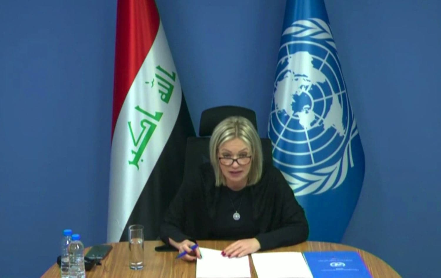 UNAMI Jeanine Hennis-Plasschaert briefing the UN Security Council on February 2, 2023. Photo: United Nations/Screengrab