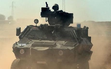 A Turkish army patrol on the border with Syria. Photo: AFP.