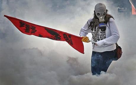 Tear gas and water cannon have been used to push back protesters in Ankara. Photo by AFP/Getty images