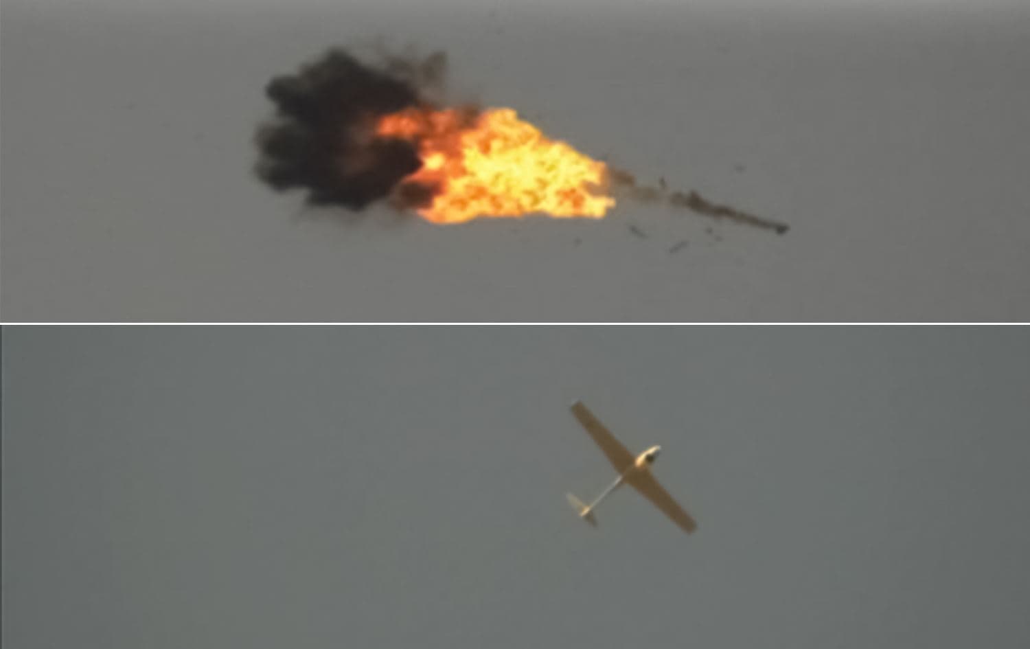 US Central Command said they had shot down an Iranian drone that was surveying a patrol base of the global coalition in northeast Syria on February 14, 2023. Photo: US Central Command/Twitter; Graphic: Rudaw