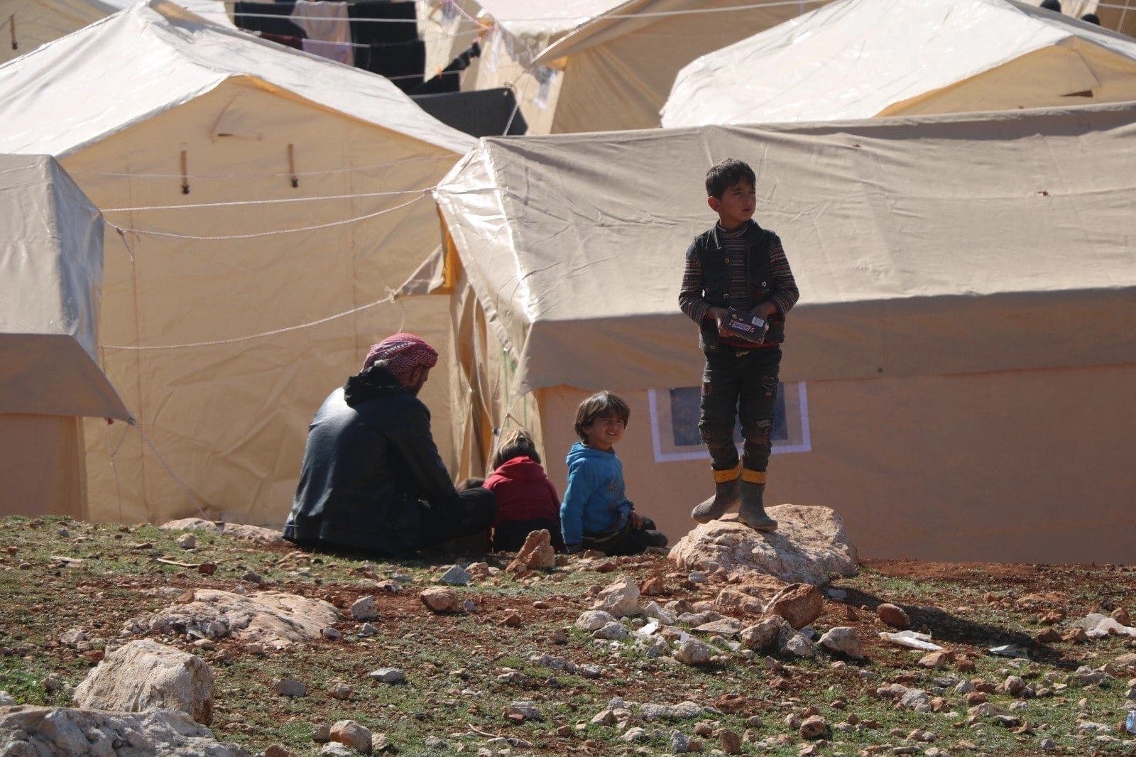 File photo of a makeshift came in NW Syria for people affected by the recent quakes. Photo: White Helmets. 