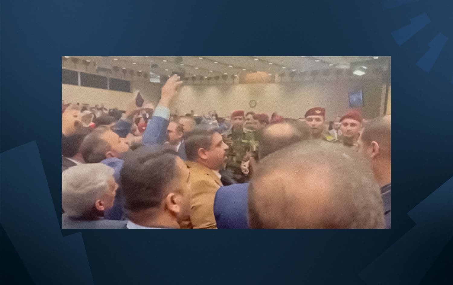 Security forces enter parliament session on March 26, 2023 to contain protesting lawmakers in Baghdad, Iraq. Photo: Social Media