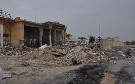 The ruins of the Peshmerga building after the attacks in Qara Tapah. Photo by Halo Mohammad