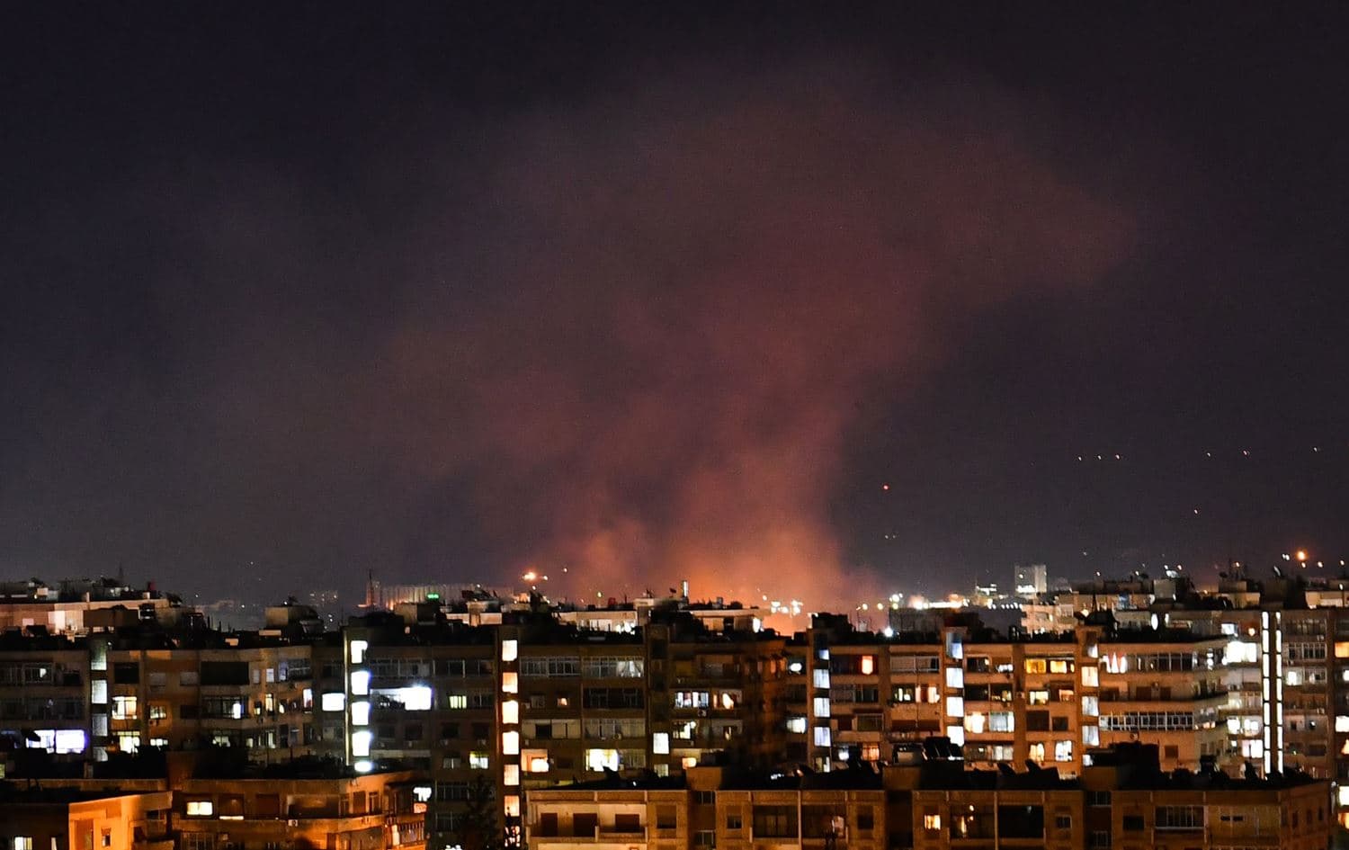 A cloud of smoke rises after an Israeli airstrike which targeted south of the capital Damascus on July 20, 2020. File photo: AFP