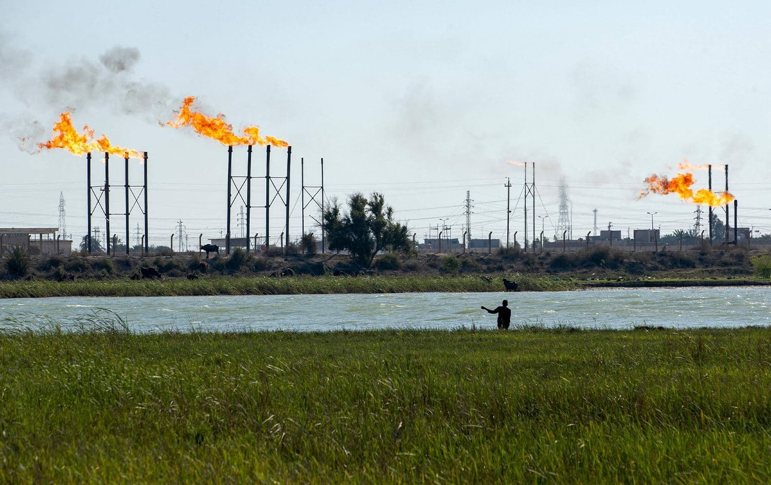 An oilfield near the southern Iraqi city of Basra. Photo: AFP