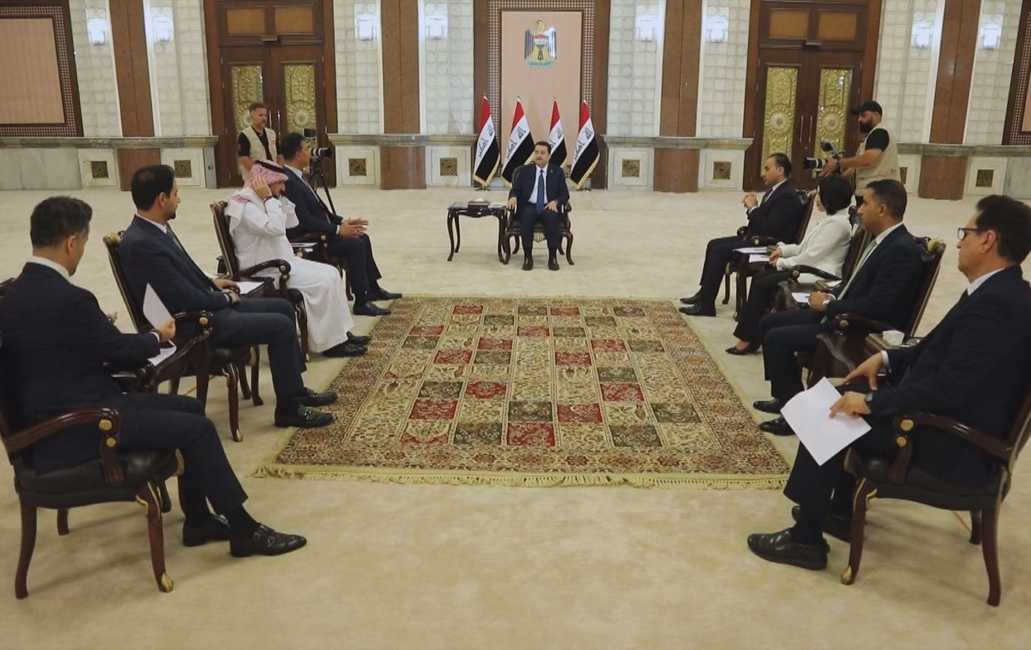 Iraqi Prime Minister Mohammed Shia' al-Sudani sat down with journalists in Baghdad on April 17, 2023. Photo: handout 