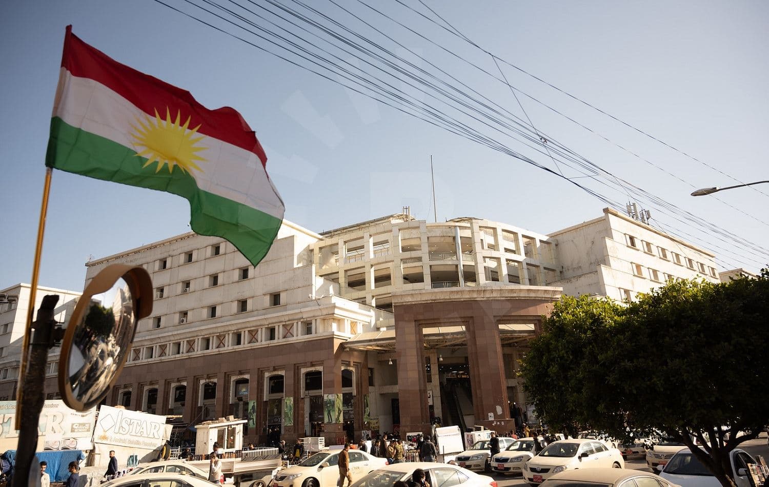 The Kurdistan Region flag flies in Erbil's central bazaar. File photo: Bilind T. Abdullah/Rudaw
