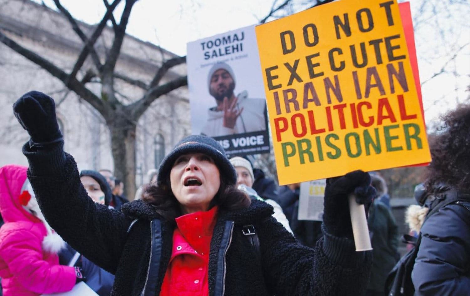 People protest against executions and detentions in Iran, in front of the Iranian Permanent Mission to the UN in New York City on 17 December. Photo: AFP/file