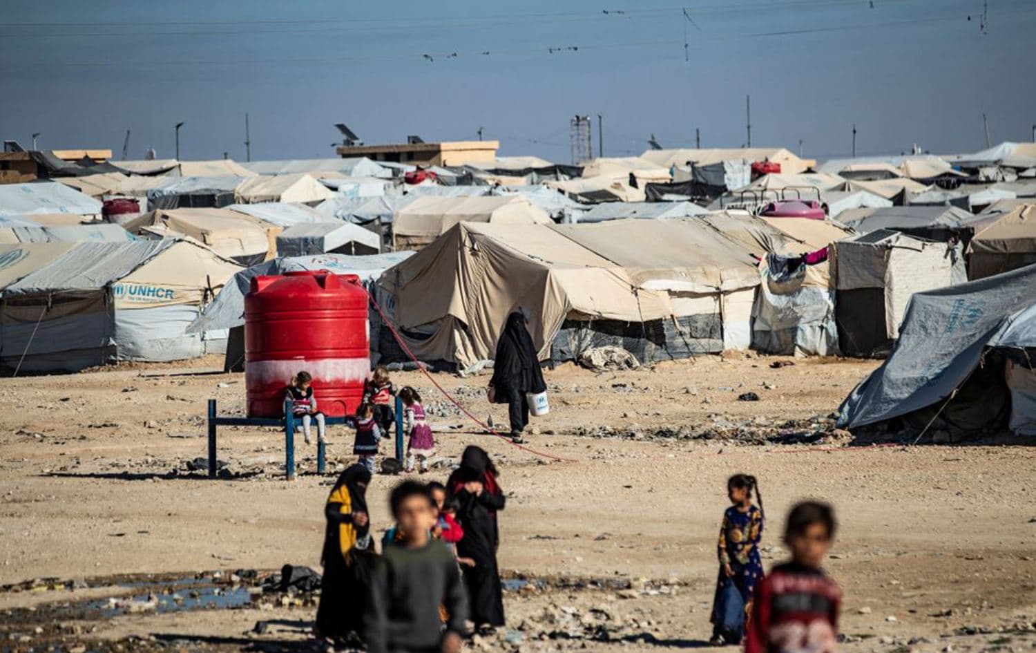 The notorious al-Hol camp in northeast Syria's Hasaka province, which houses tens of thousands of Islamic State (ISIS) suspects. Photo: Delil Souleiman/AFP